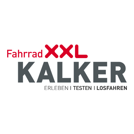 Logo von Fahrrad XXL Kalker mit den Worten "ERLEBEN | TESTEN | LOSFAHREN".