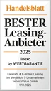 Handelsblatt Auszeichnung für den besten Leasing-Anbieter 2025, Linexo by Wertgarantie.