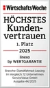 Auszeichnung für linexo als "Höchstes Kundenvertrauen" 1. Platz 2025 von WirtschaftsWoche.